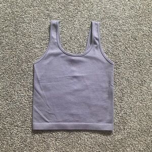 A New Day Purple Fitted Crop Tank Top